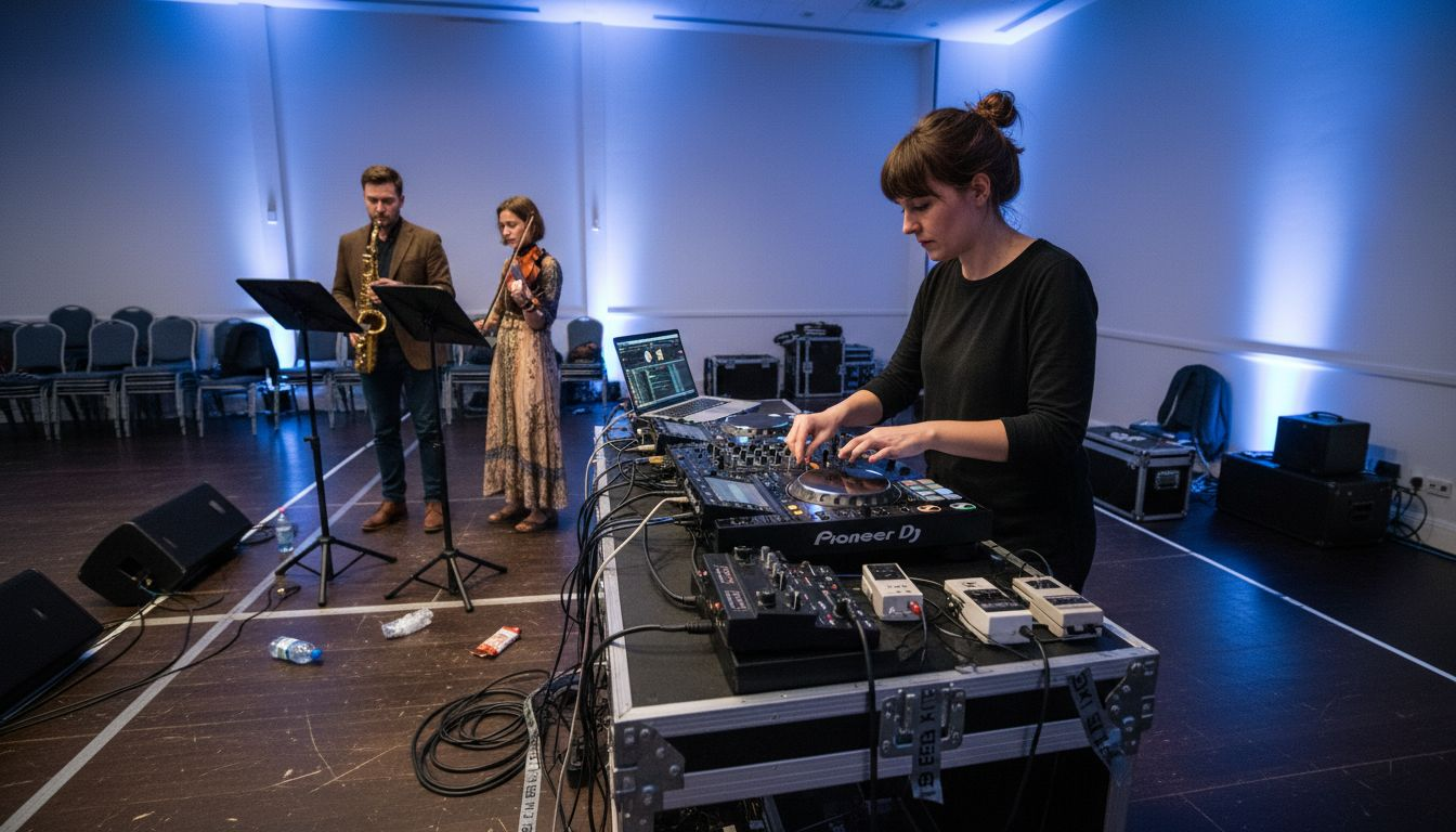 Hybrid live and DJ performance German event