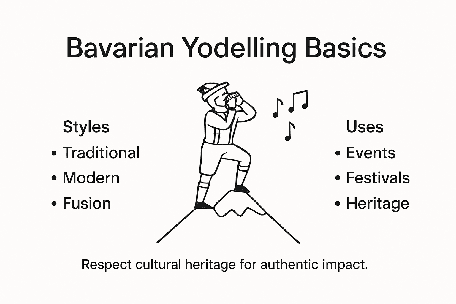 Infographic showing Bavarian yodelling basics