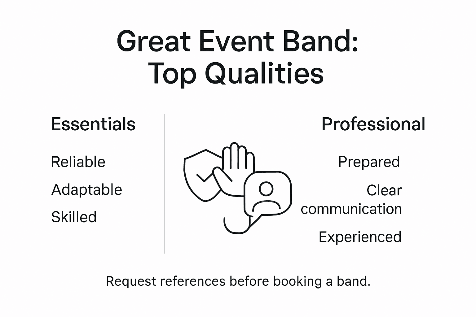 Infographic shows key event band qualities