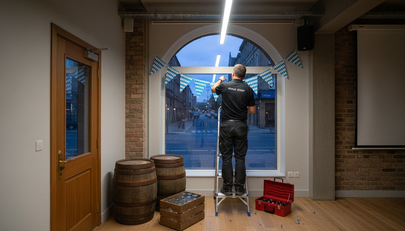 Staff decorates room for Bavarian theme