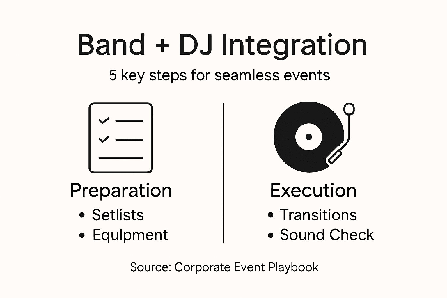 Infographic showing how to combine DJ and band