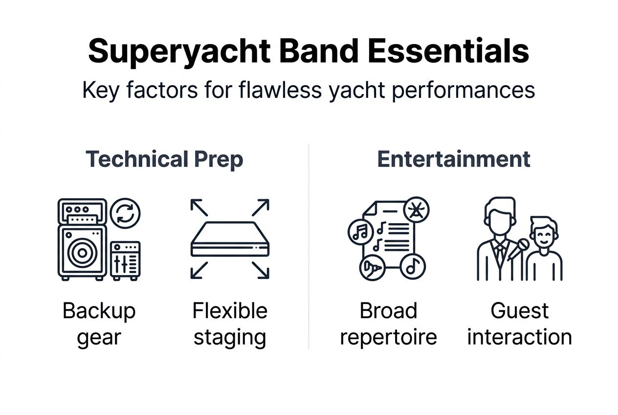 Infographic showing superyacht band requirements