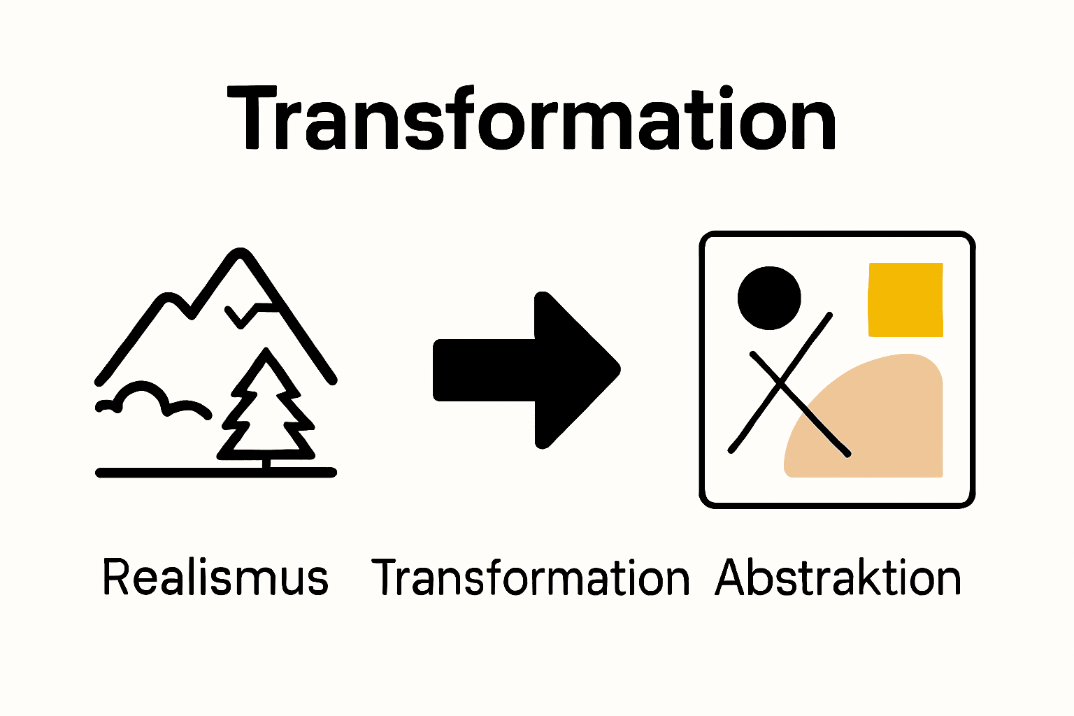 Vergleich traditionelle und moderne Kunst als Infografik