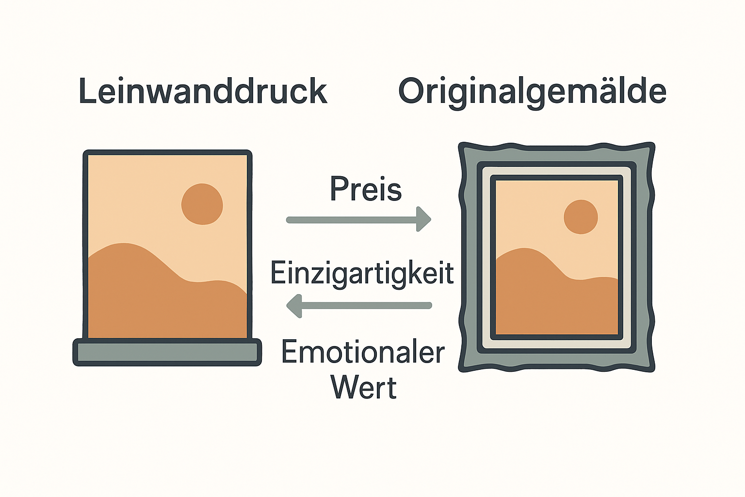Infographic comparing canvas reproduction and original