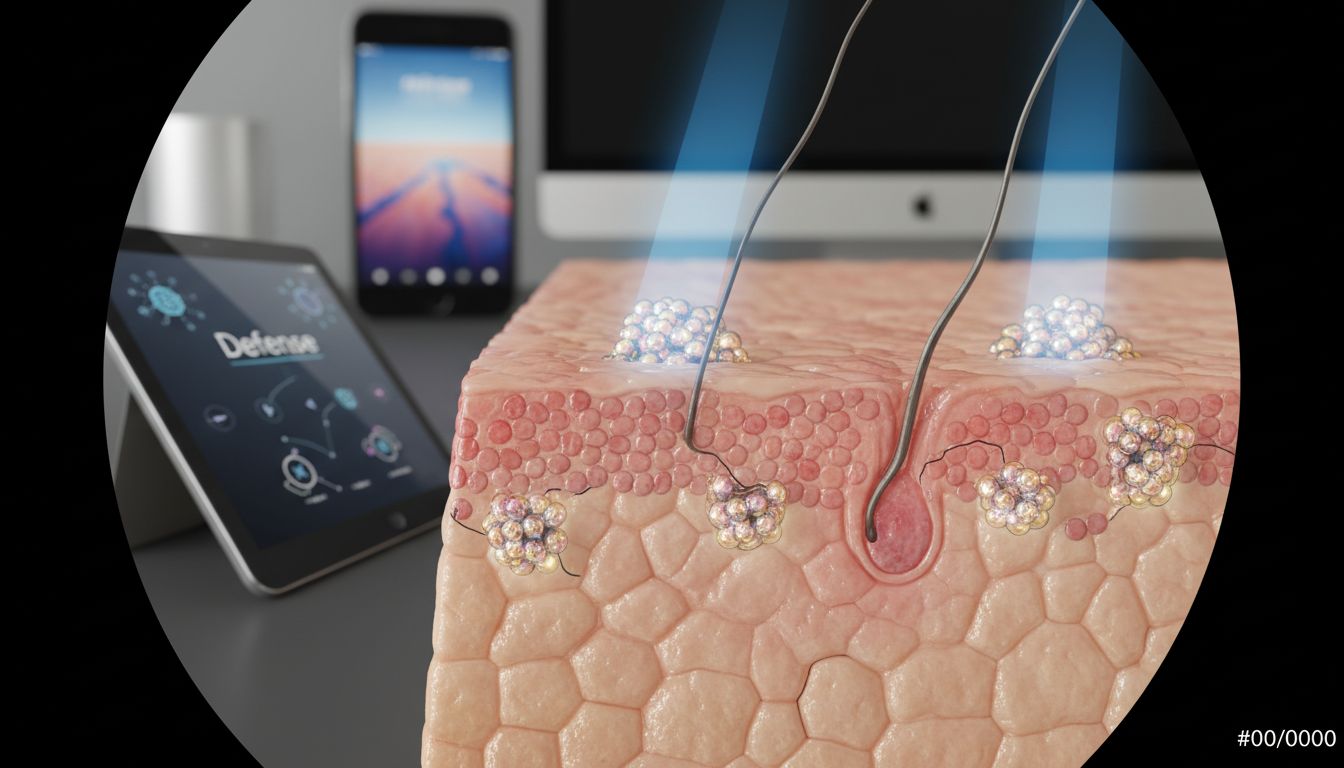 Skin cells exposed to digital blue light