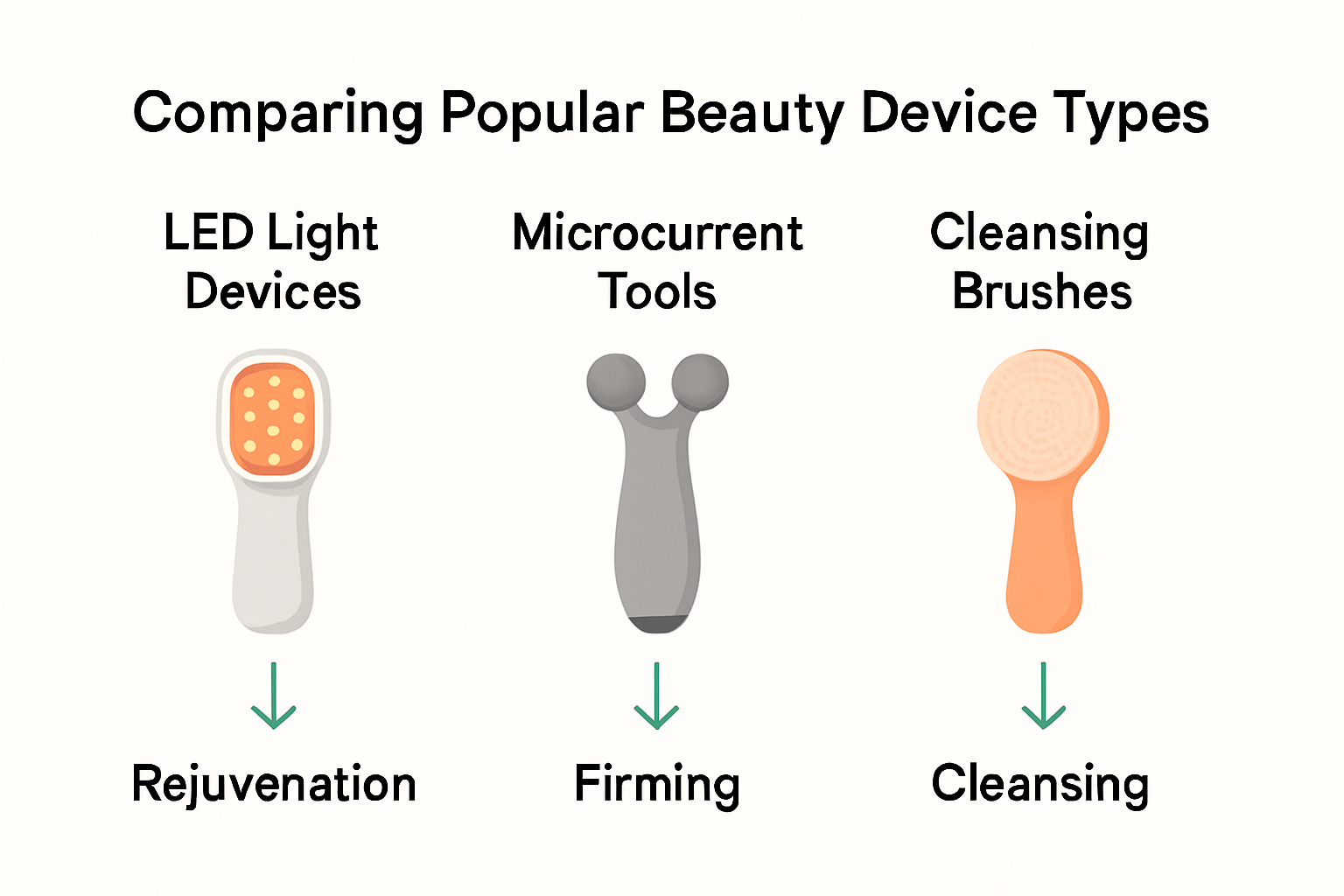 Infographie comparant les types d’appareils de beauté