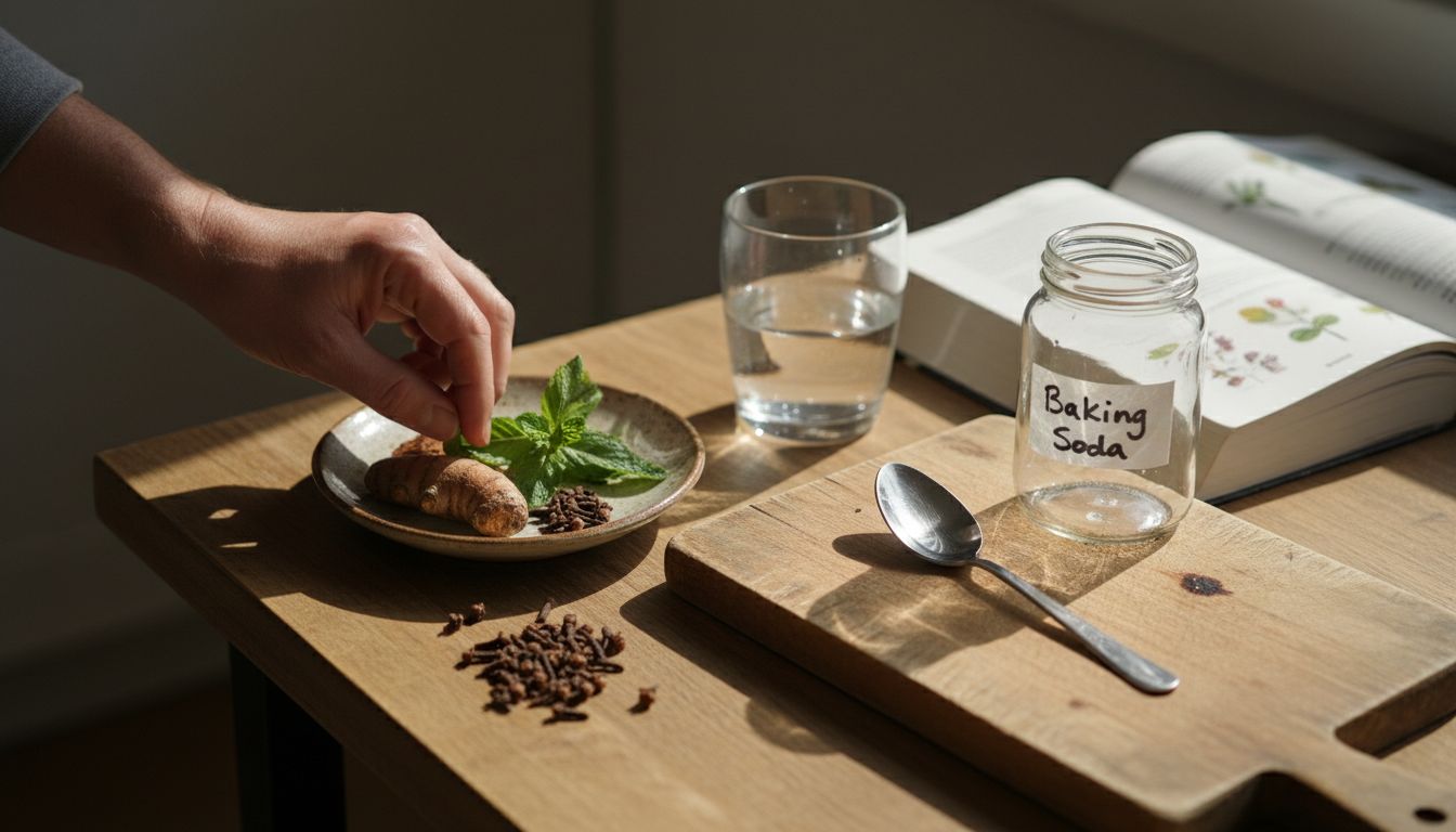 Close-up of natural oral care ingredients