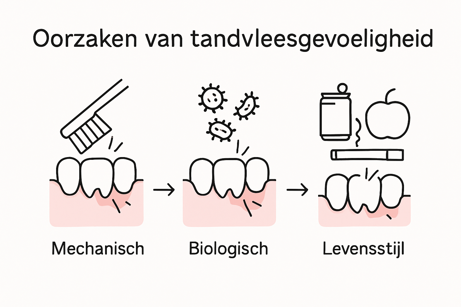 Infographic oorzaken gevoelig tandvlees