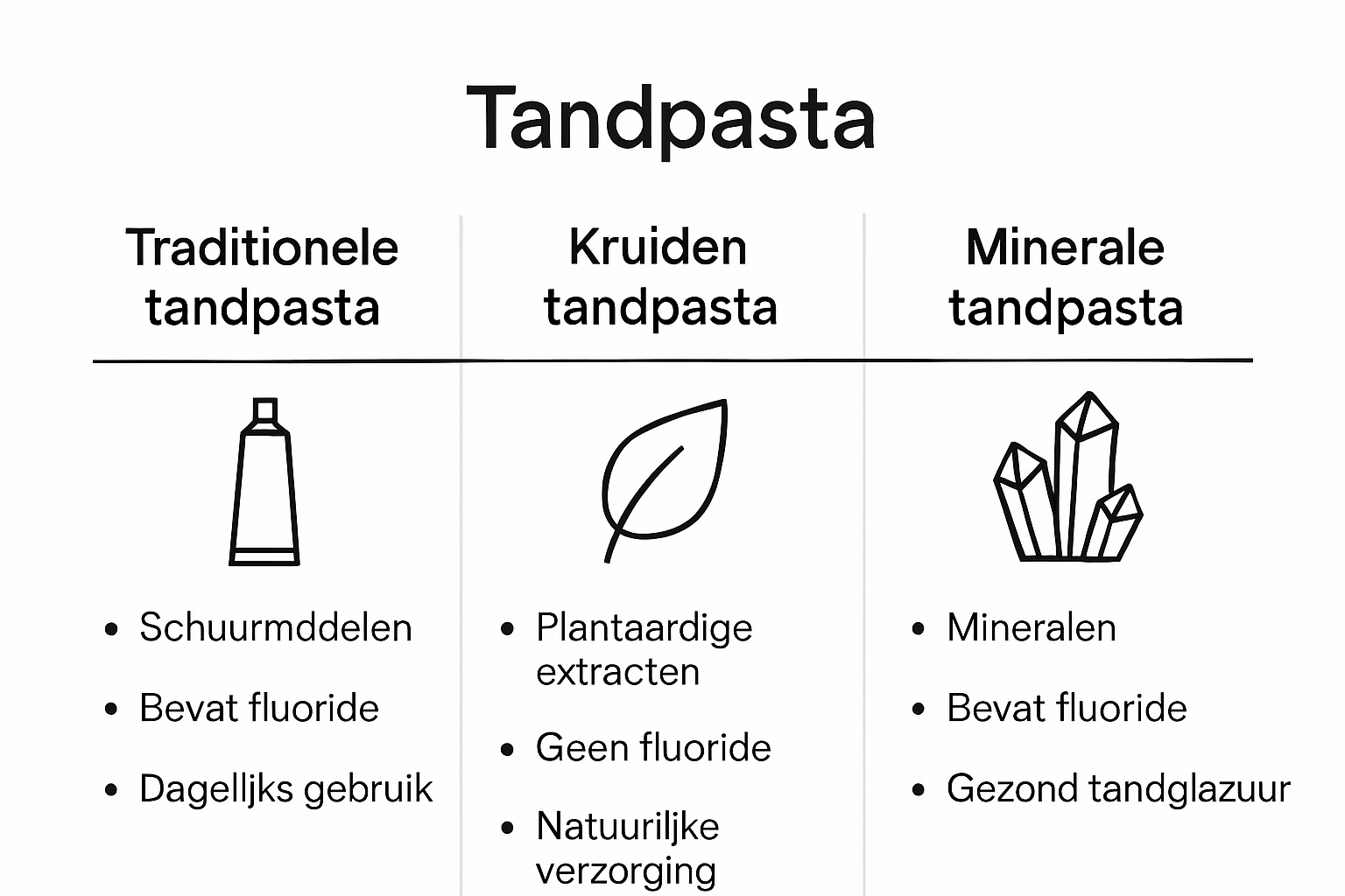Infographic comparing toothpaste types and features