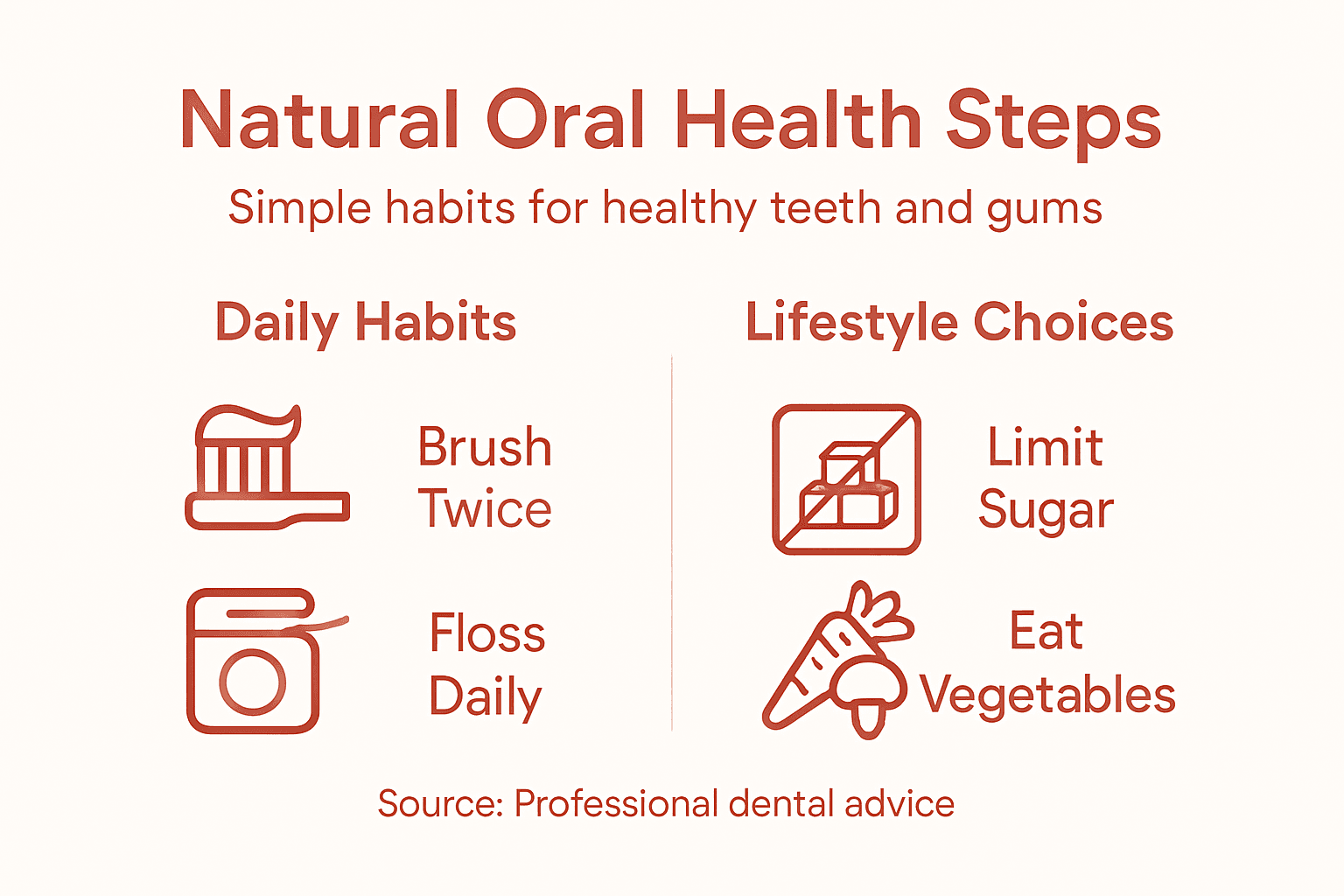 Infographic visualizing steps for oral health routine