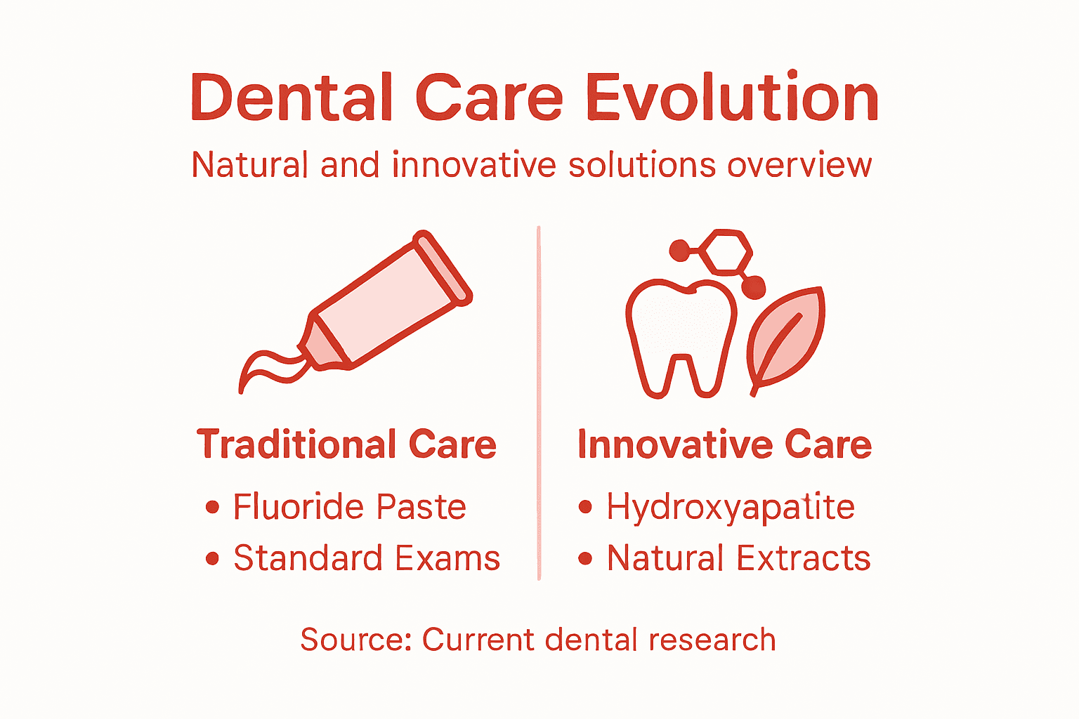 Infographic comparing traditional and innovative dental care