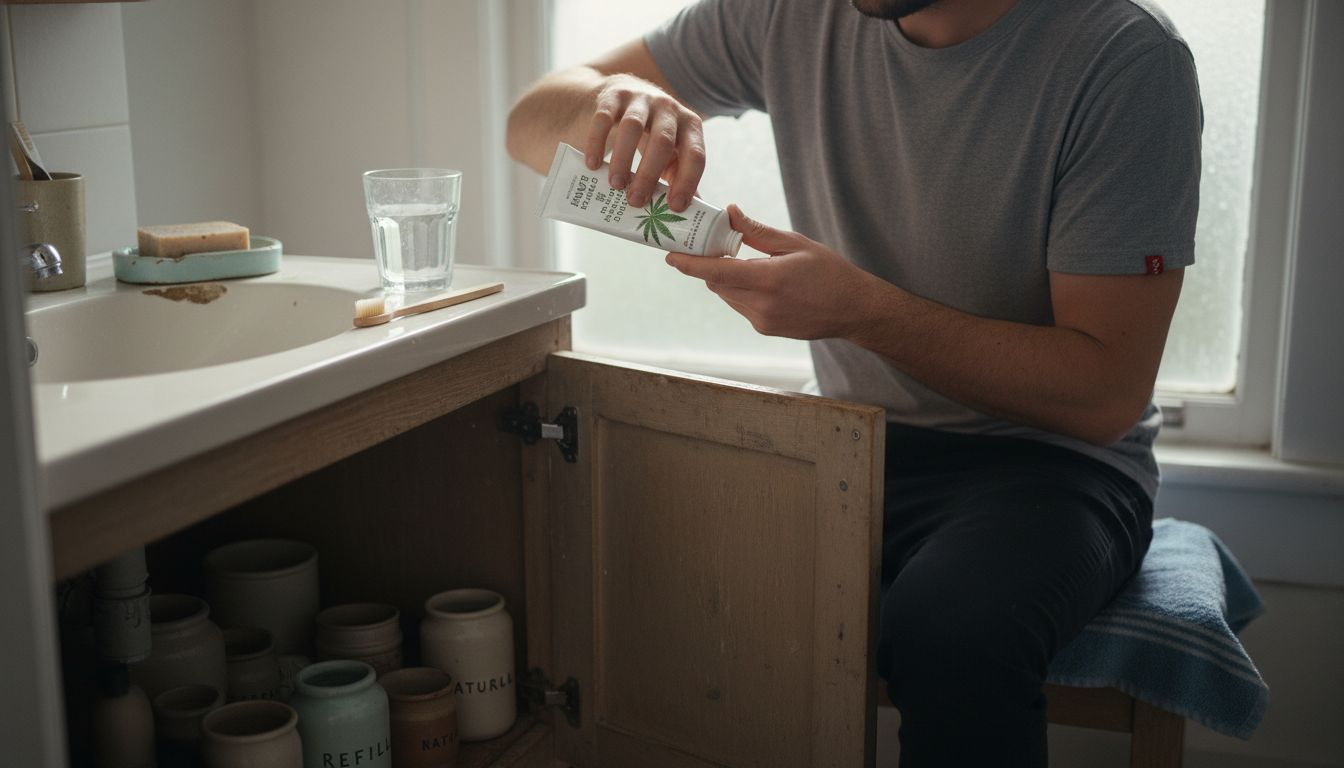 Man using hemp Dead Sea oral products
