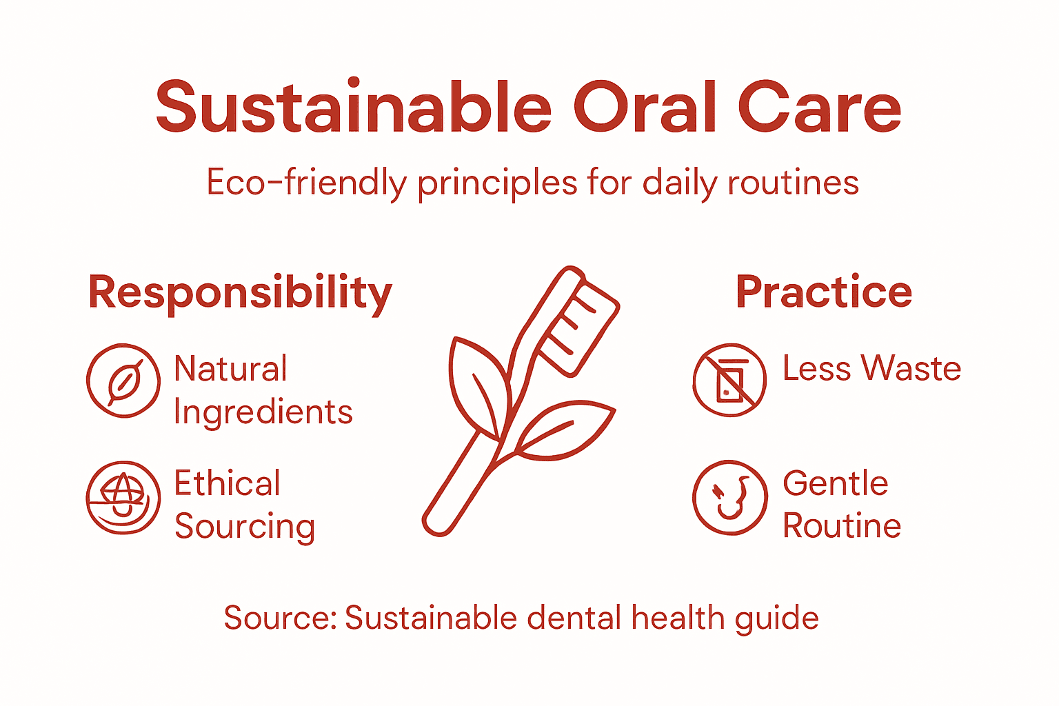 Infographic showing sustainable oral care principles