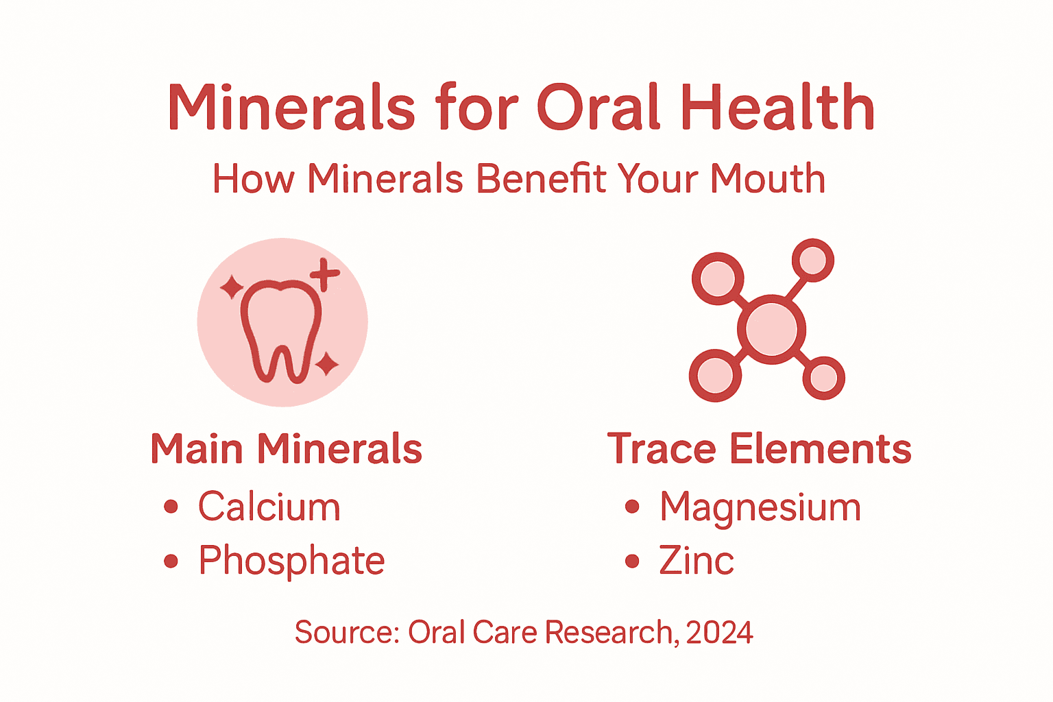 Infographic about oral health minerals and benefits