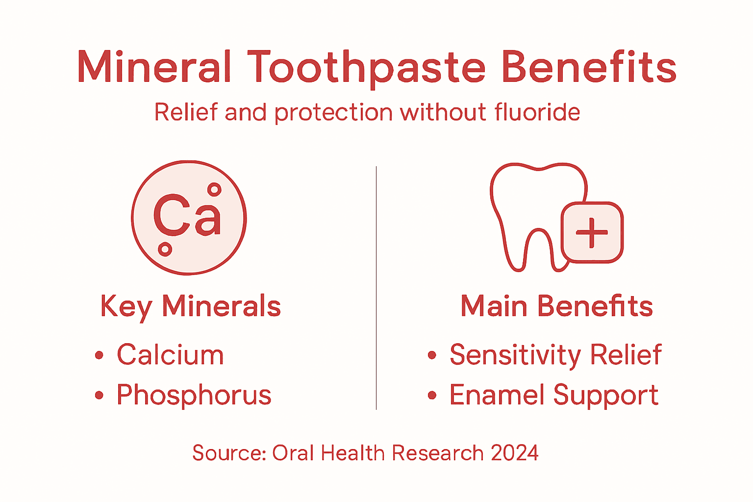 Infographic summarizing mineral toothpaste benefits