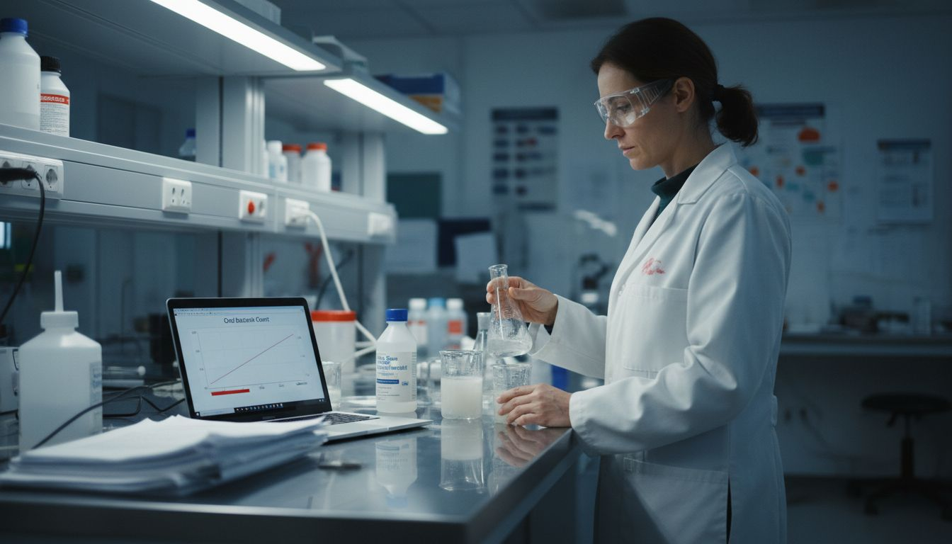 Researcher testing Dead Sea mineral mouthwash