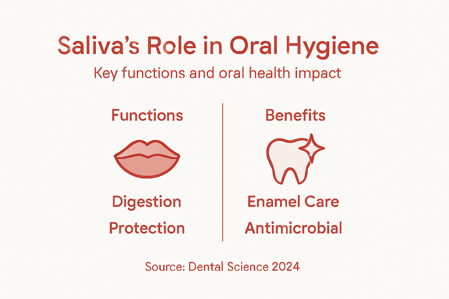 Infographic showing saliva’s key functions and benefits