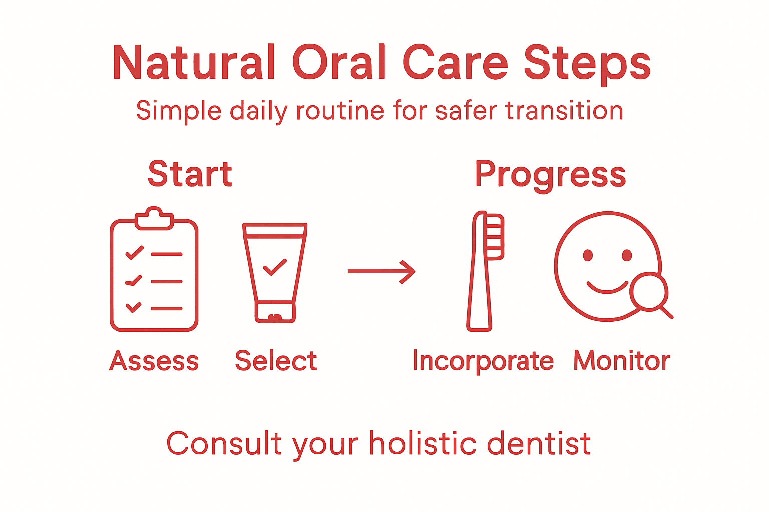 Infographic showing steps for natural oral care