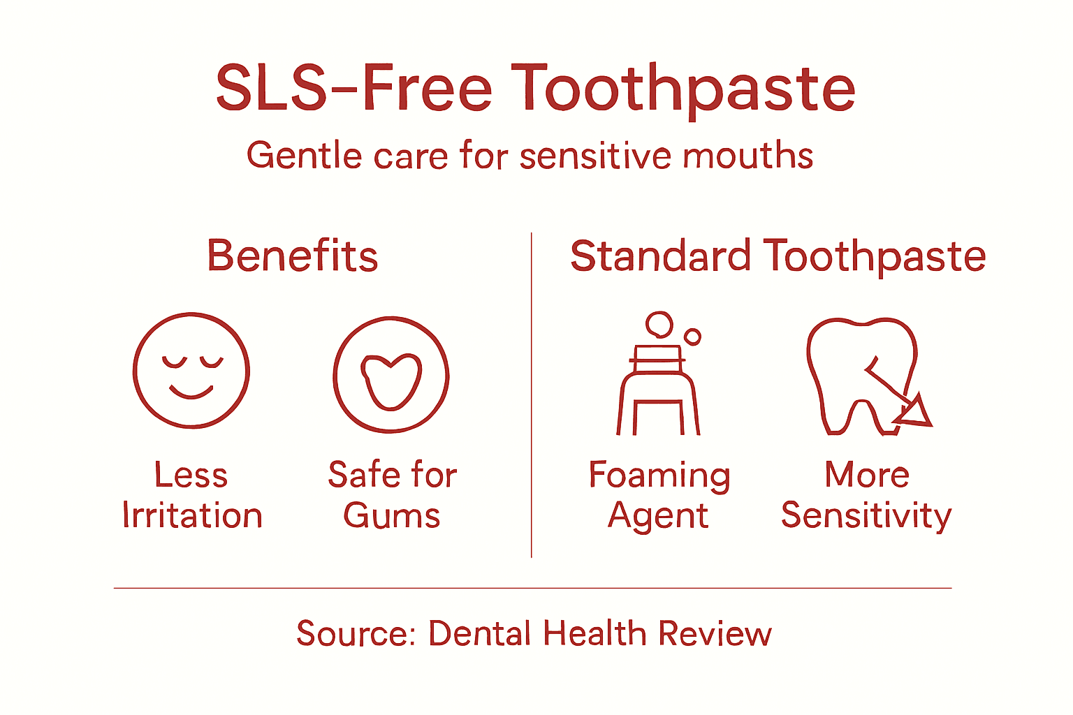 Infographic with SLS-free toothpaste benefits