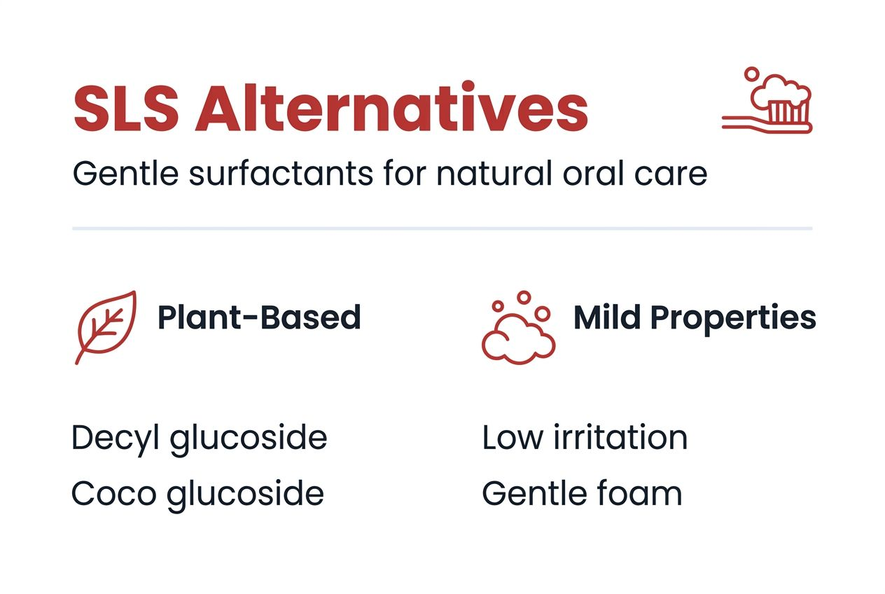 Infographic showing gentle natural toothpaste surfactants
