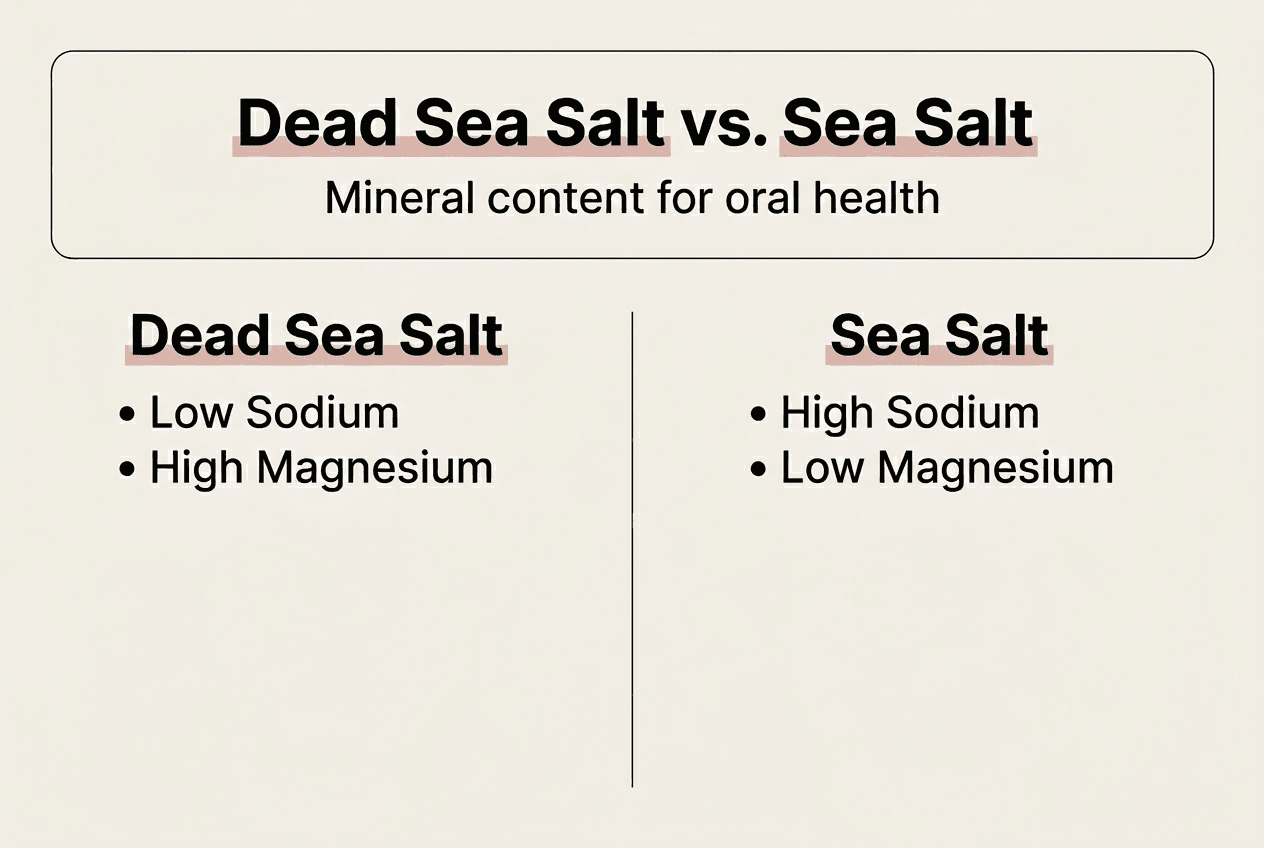 Infographic compares Dead Sea and regular salt