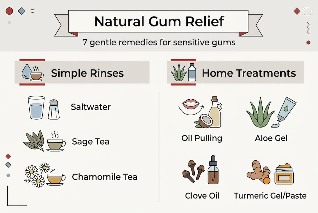 Infographic of natural remedies for sensitive gums