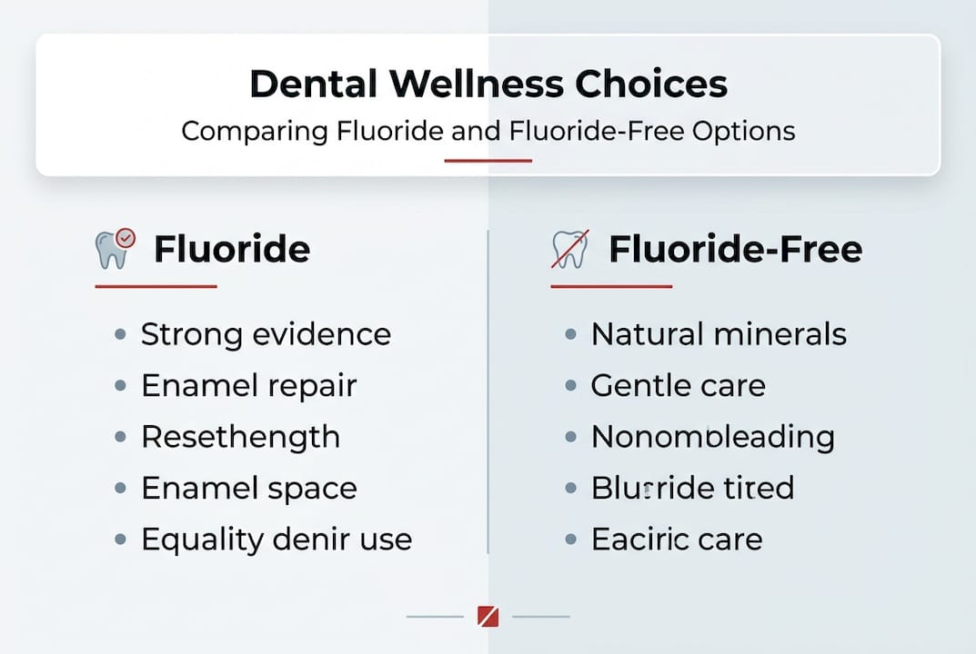 Infographic comparing fluoride and fluoride-free options