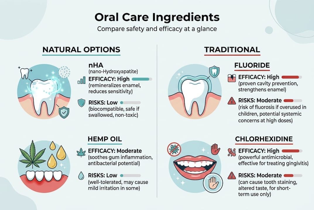 Infographic comparing oral care ingredient options