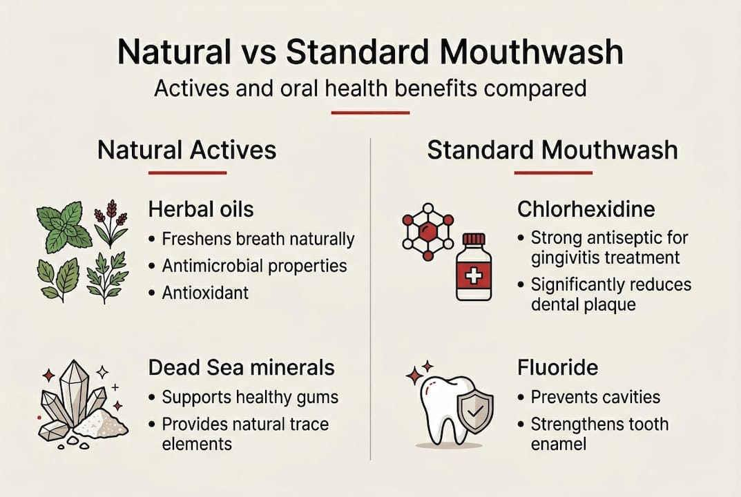 Infographic compares natural and standard mouthwash