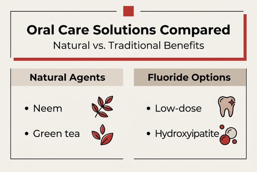 Infographic comparing natural and fluoride oral care