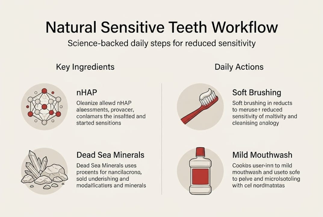 Infographic of natural steps for sensitive teeth