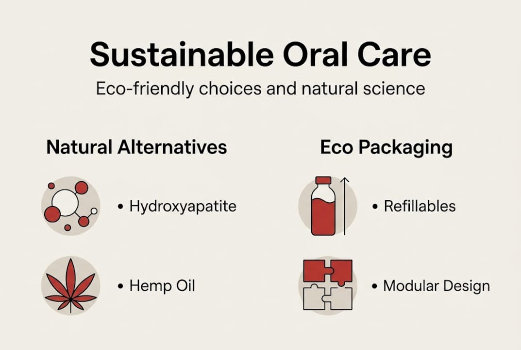 Infographic compares natural oral ingredients and packaging