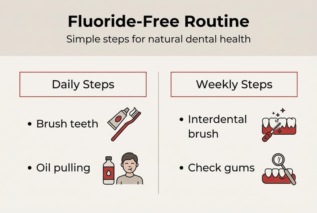 Infographic of fluoride-free dental care workflow