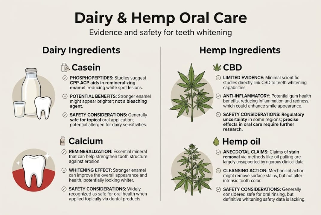 Infographic on dairy and hemp oral benefits