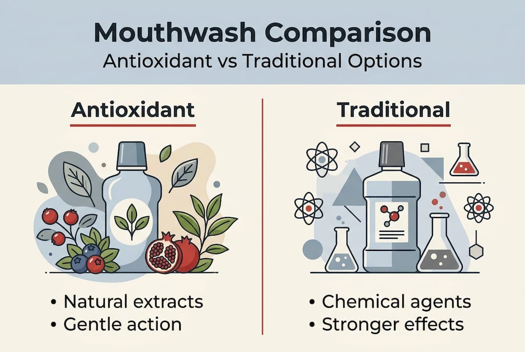 Infographic comparing mouthwash options