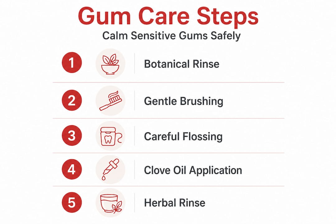 Infographic step-by-step gum care process