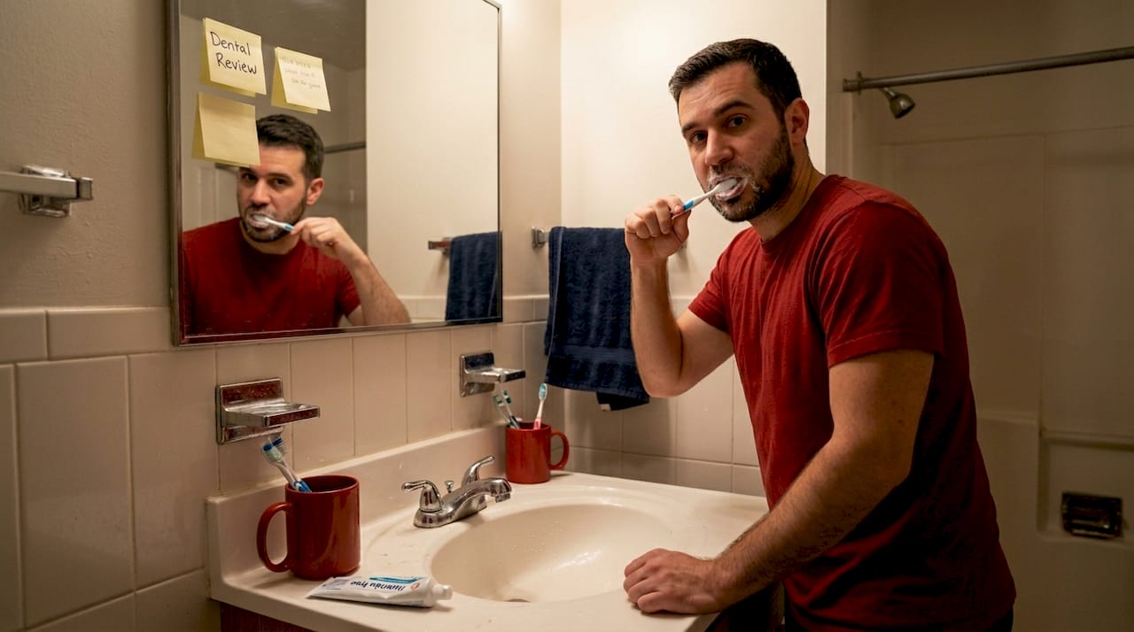 Man practices fluoride-free oral care routine