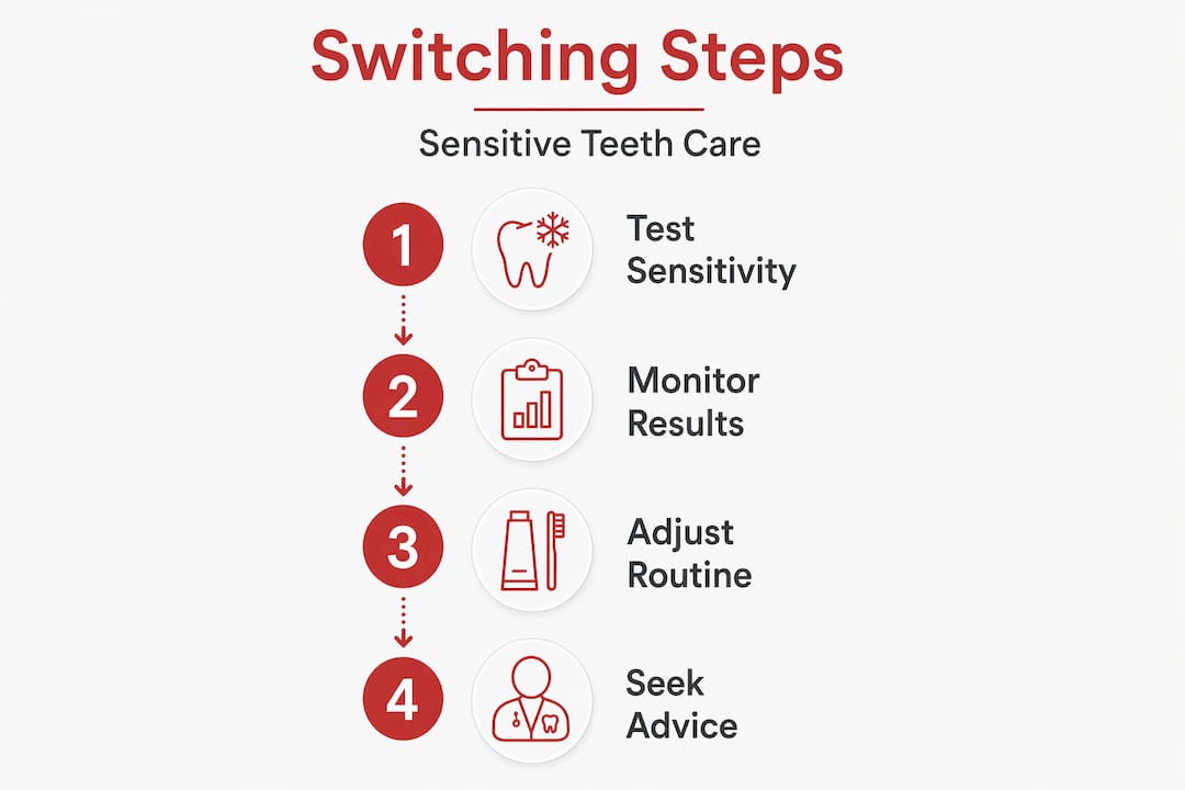 Infographic showing steps to switch to natural toothpaste