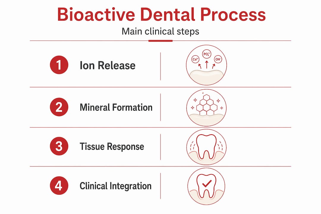 Infographic showing bioactive dental care steps
