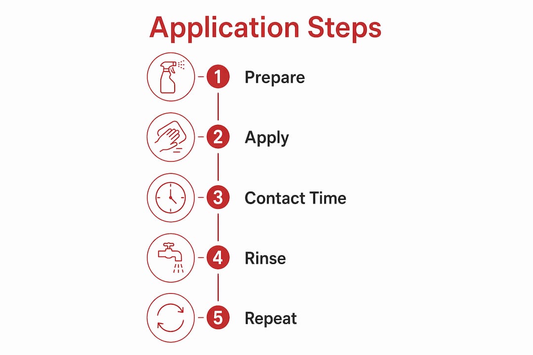 Step-by-step guide infographic for applying hemp mineral dental products
