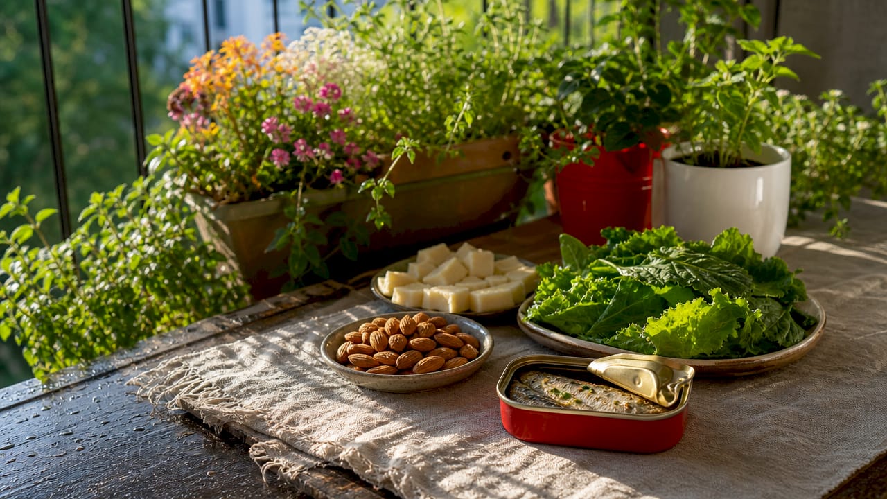 assortment of teeth remineralizing natural foods