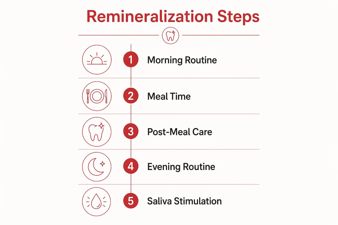 Infographic showing natural teeth remineralization steps