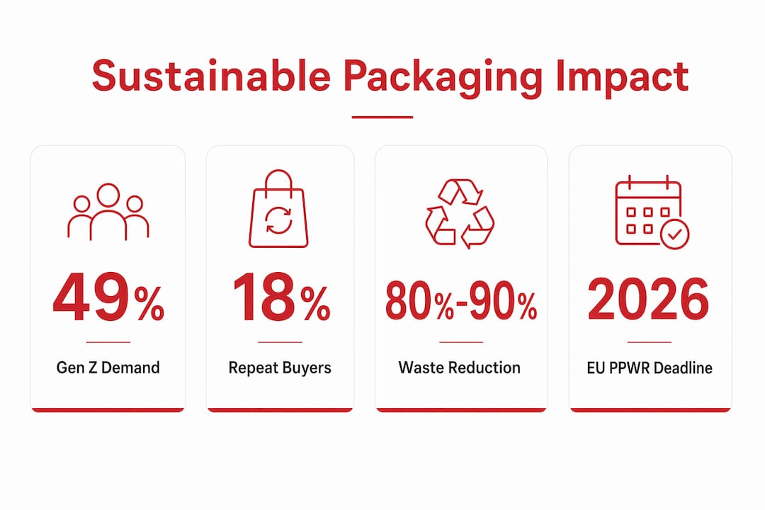 Infographic showing market trends and statistics for sustainable oral care packaging