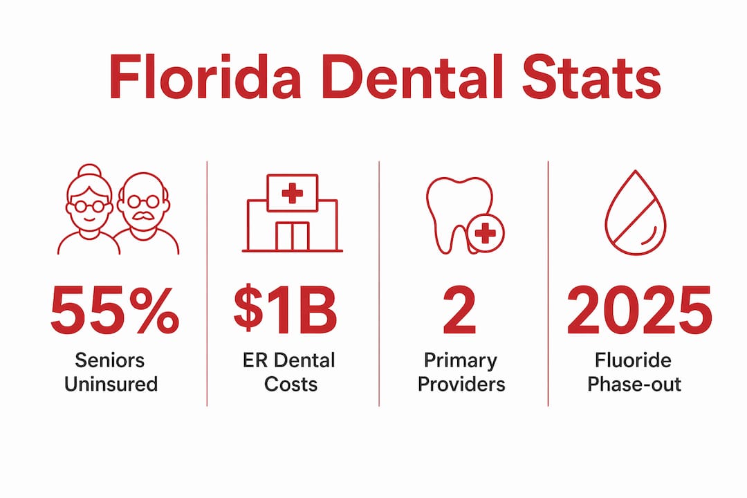 Infographic illustrating key Florida dental health statistics
