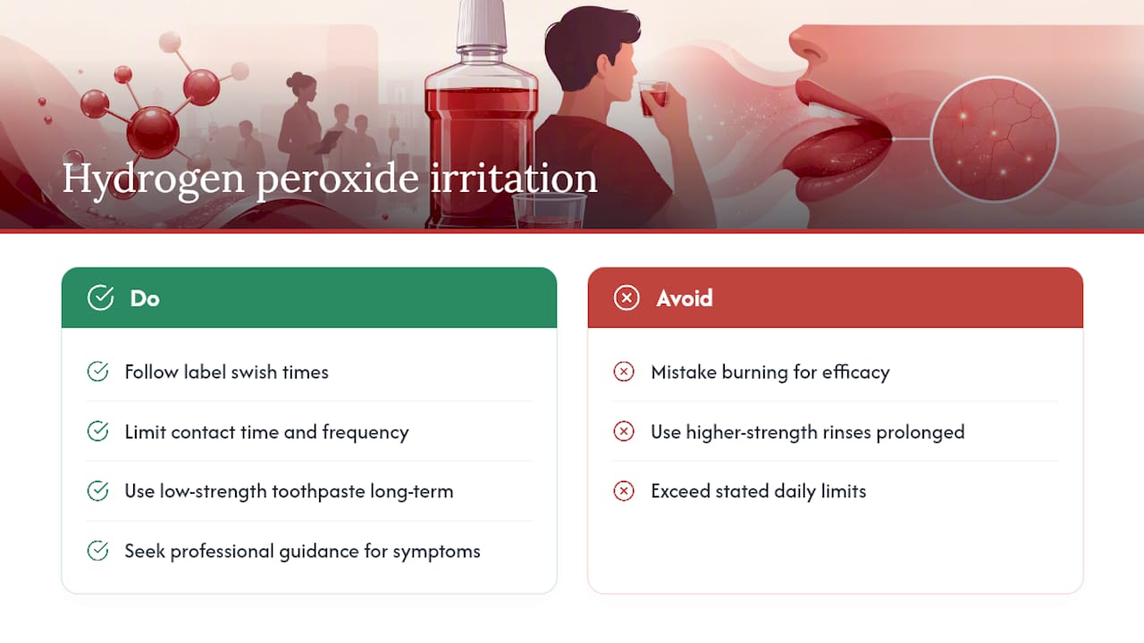 Why Hydrogen Peroxide Irritates Oral Tissue — overview diagram
