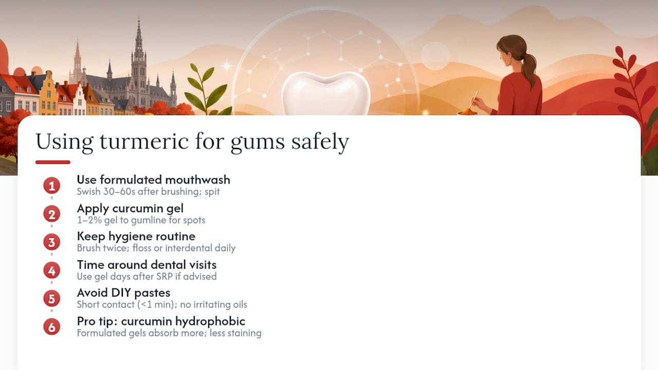 How to Use Turmeric Safely and Effectively for Gums — overview diagram