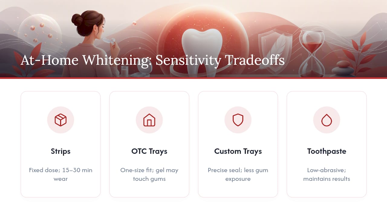 Comparison of whitening options for sensitive teeth