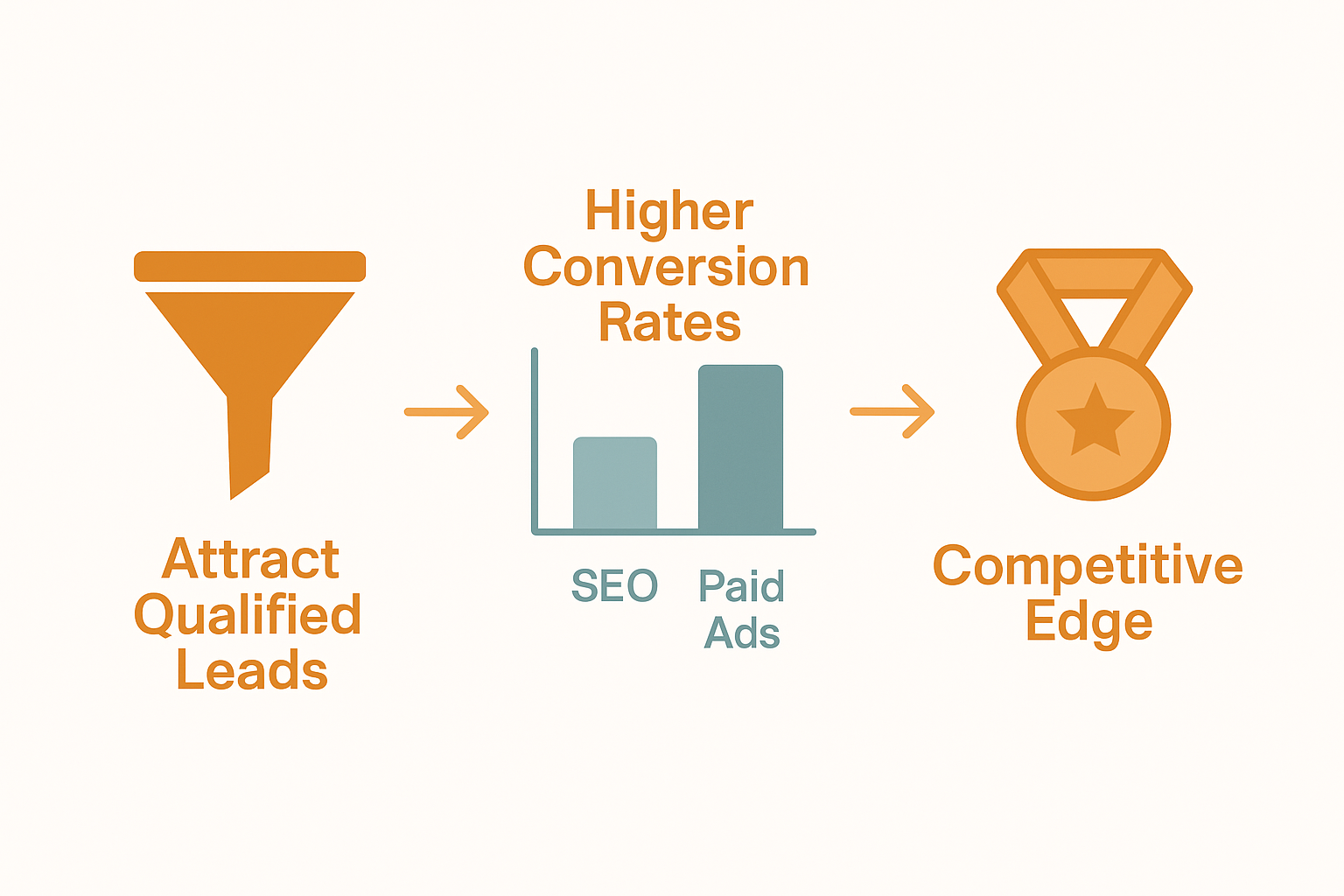 Infographic showing SEO benefits for manufacturers