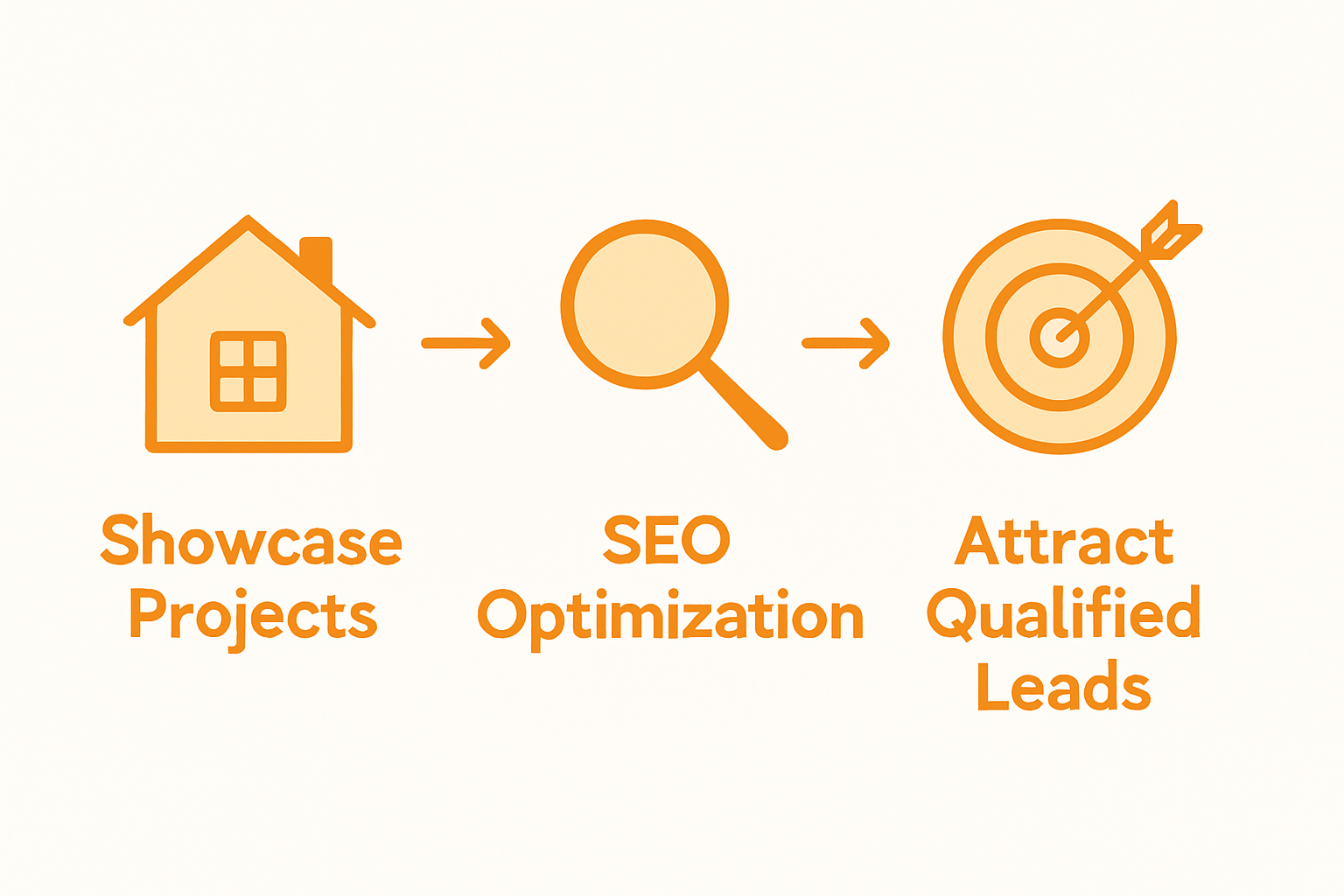 Infographic showing prefab website SEO process