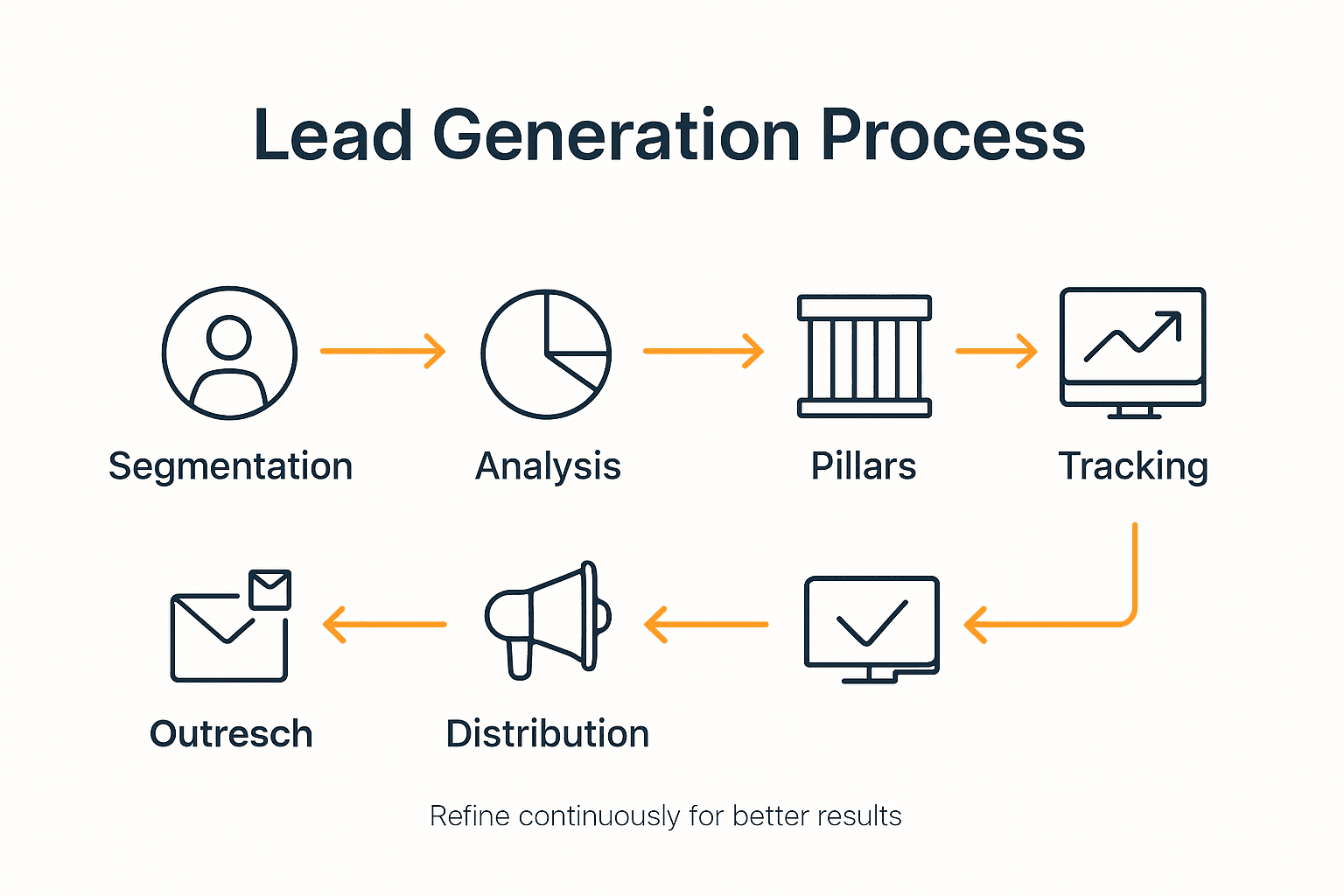 Infographic shows builder lead generation steps